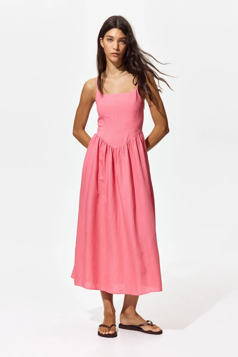 H&M Linen-blend strappy dress