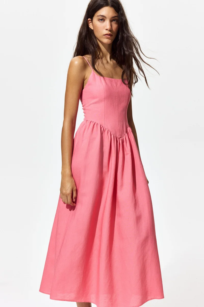 H&M Linen-blend strappy dress