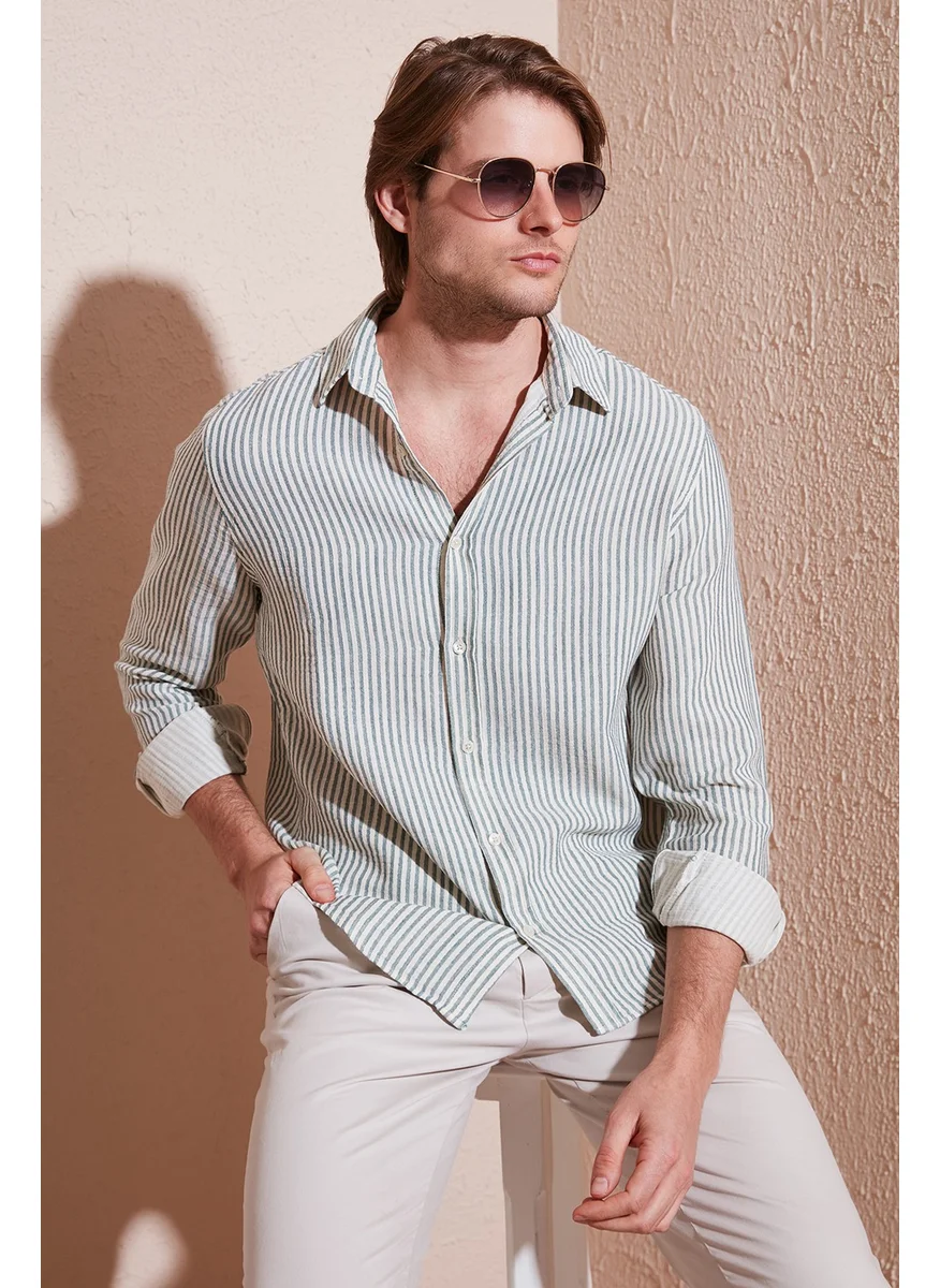 بوراتي Striped Regular Fit Cotton Long Sleeve Shirt Men's Shirt CF25S129721