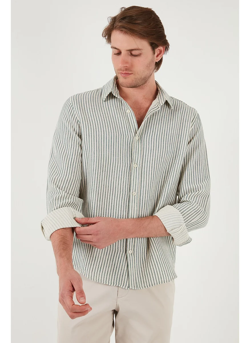 بوراتي Striped Regular Fit Cotton Long Sleeve Shirt Men's Shirt CF25S129721