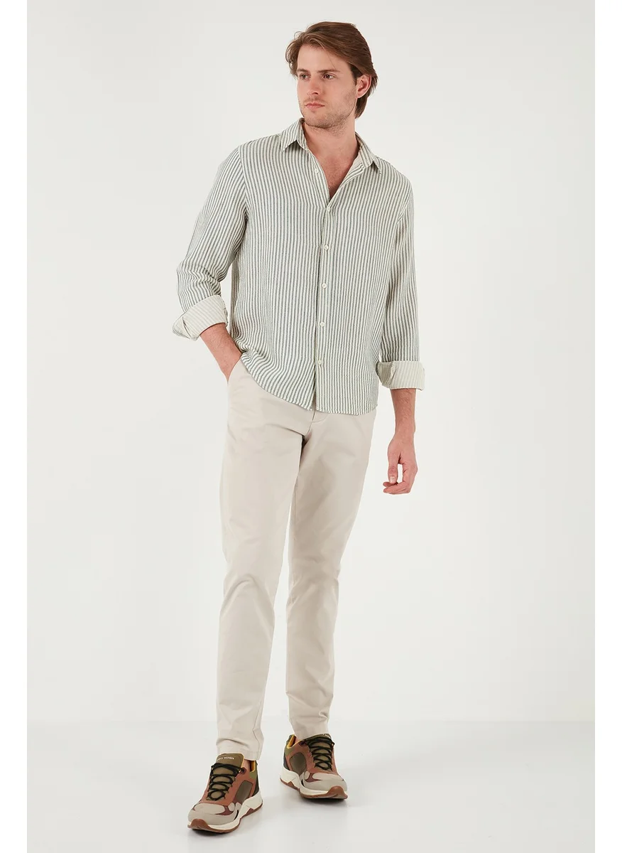 Buratti Striped Regular Fit Cotton Long Sleeve Shirt Men's Shirt CF25S129721