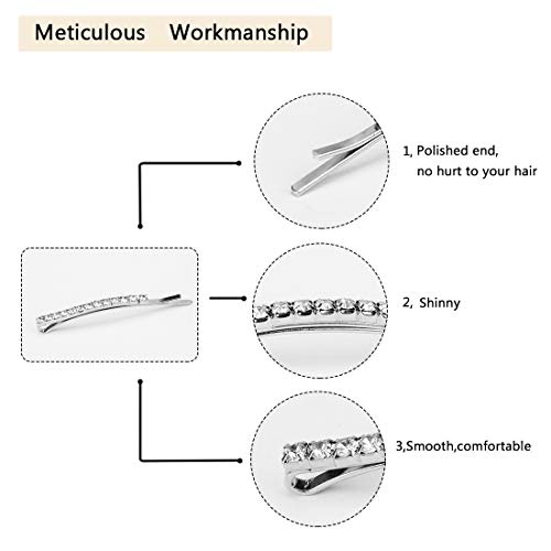 Amariver 24 Pcs Rhinestone Hair Accessories: Sparkly Crystal Bobby Pins, Shiny Hair Clips for Women and Girls (Silver) - Image 5