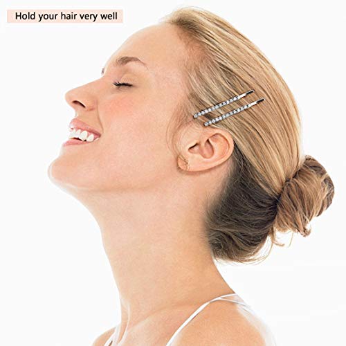 Amariver 24 Pcs Rhinestone Hair Accessories: Sparkly Crystal Bobby Pins, Shiny Hair Clips for Women and Girls (Silver) - Image 4
