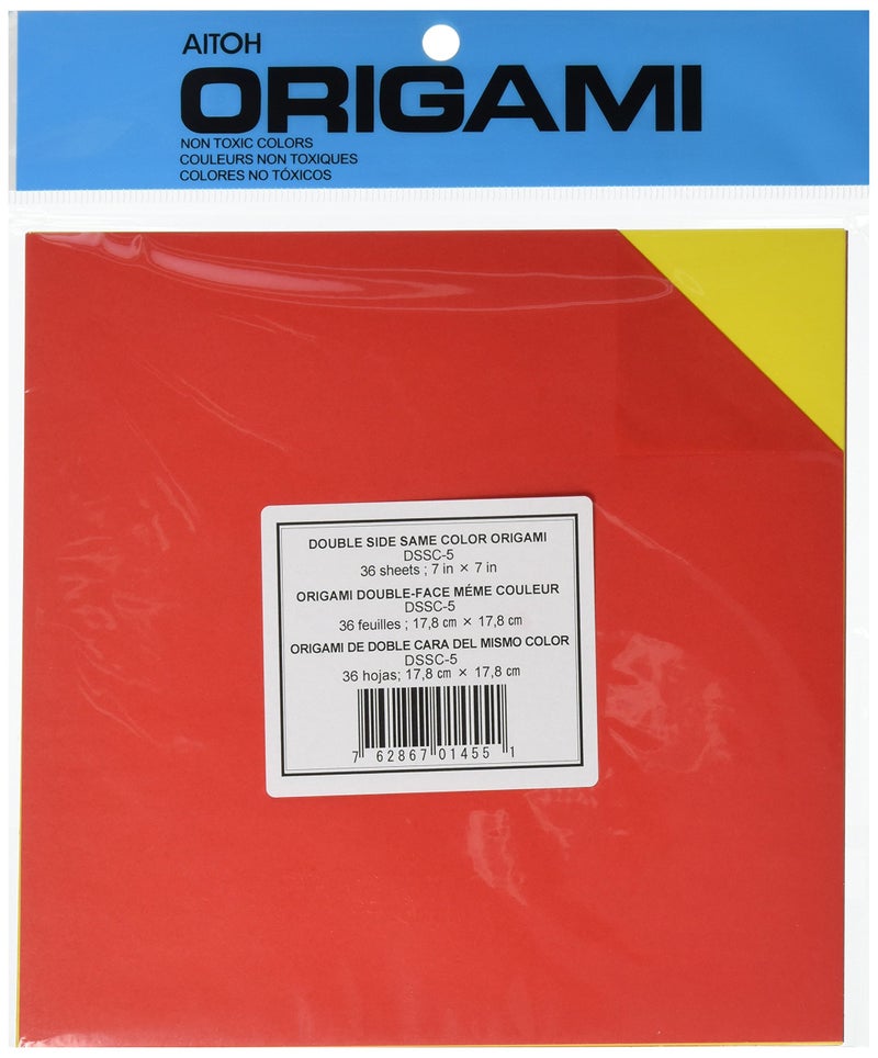 Aitoh Origami Paper 7"X7" 36 Sheets, Assorted Double Sided Colors - Image 3