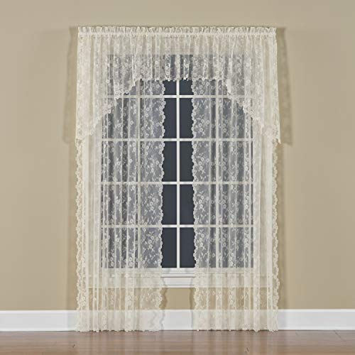 SKL Home by Saturday Knight Ltd. Petite Fleur Curtain Panel, Ivory, 56 inches x 63 inches - Image 3