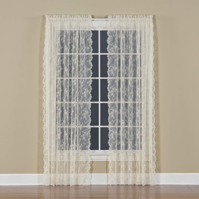 SKL Home by Saturday Knight Ltd. Petite Fleur Curtain Panel, Ivory, 56 inches x 63 inches - Image 4