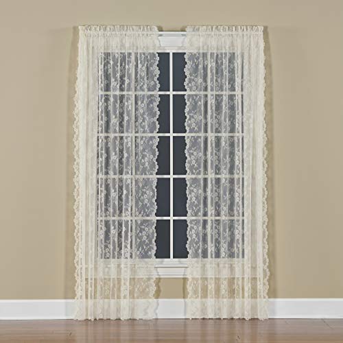 SKL Home by Saturday Knight Ltd. Petite Fleur Curtain Panel, Ivory, 56 inches x 63 inches - Image 1