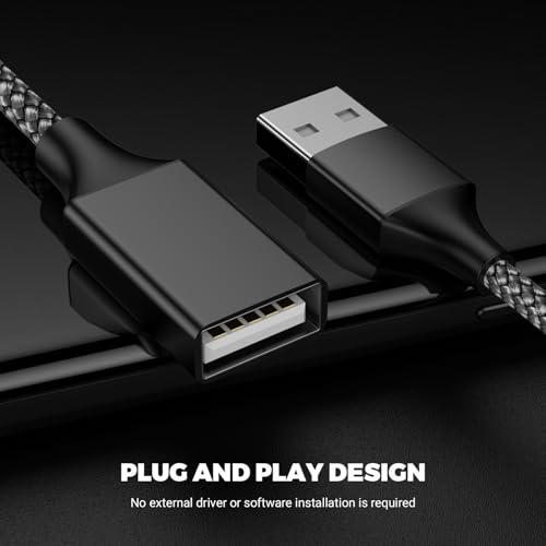 POHFP USB Y Splitter 1 in 3 Out (1Ft/30cm), USB Male to 3 Female Cable for PC/Laptop/MacBook/Keyboard/PS4/PS5/Flash Drive/LED Etc.(Black) - Image 3