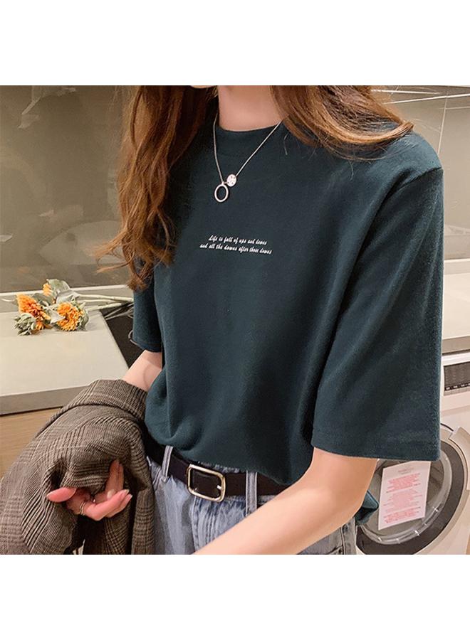VUELO Summer New Of Loose Letter Printing Short Sleeve T-shirt Female Students On The Clothes Women's Clothing A Generation Of Hair 