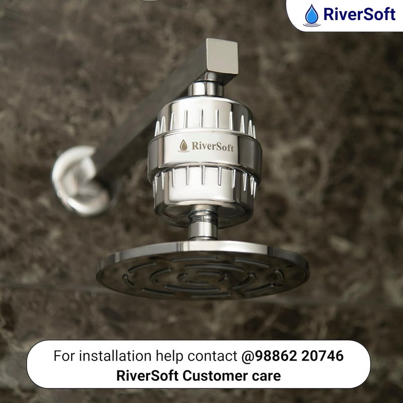 RIVERSOFT SFC10 advanced shower filter and tap filter cartridge with 10 stage for hard water Cartridge only White PP - Image 3