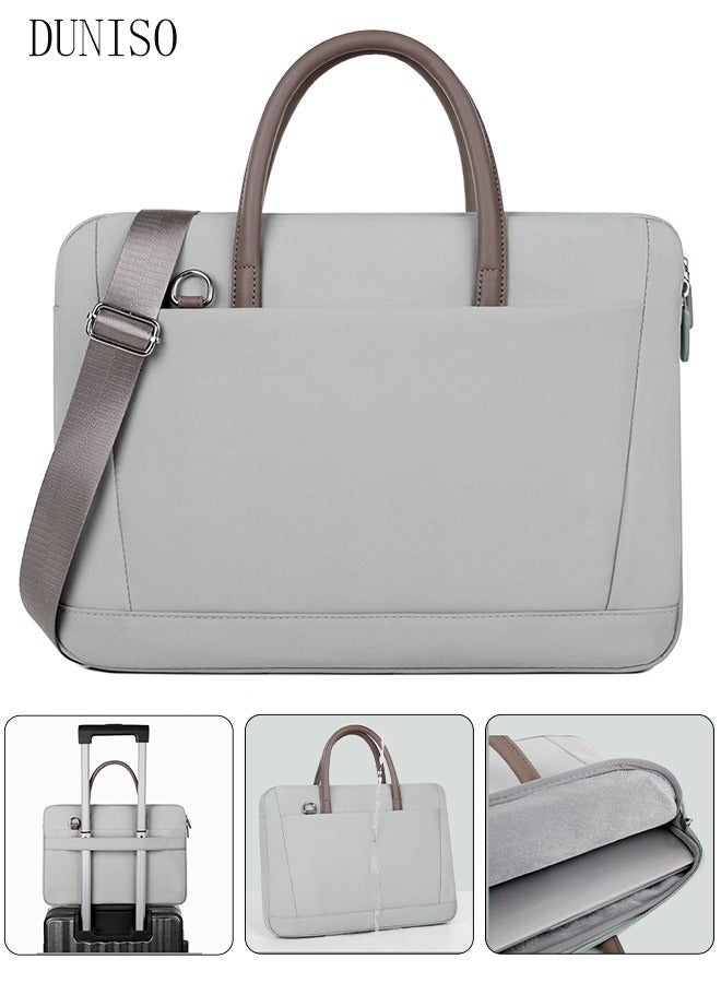 DUNISO 14 Inch Laptop Bag Lightweight Computer Bag Travel Business Briefcase Water Resistance Shoulder Messenger Bag Crossbody Bag for Men and Women Work Office - Image 1