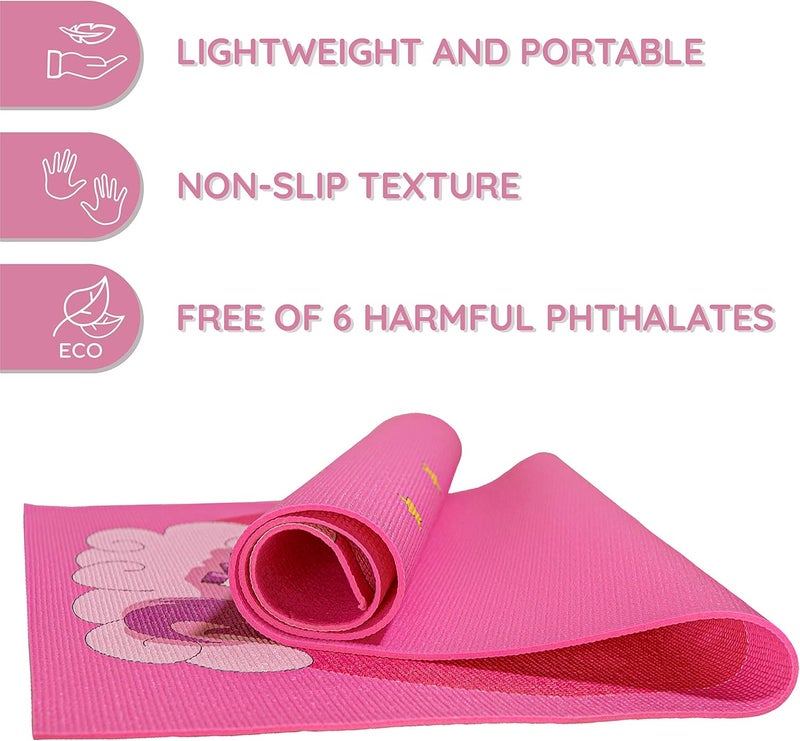 ABTECH Kids Yoga Mat Set - Comfortable Dinosaur Kid Yoga Mat Boy with 12 Yoga Cards, Storage Bag, Beige Play Mat Thick for Gymnastics Mat, Exercise Mat, No-Toxic and Non-Slip for Ages 3-12 - Image 2
