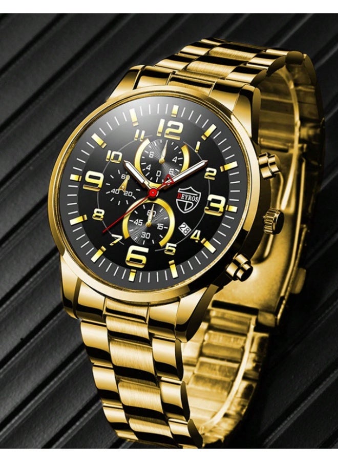 ديروس ساعة يد كوارتز للرجال، إطار ذات مقياس رقمي طابع أنيق وعملي في التصميم - Image 2