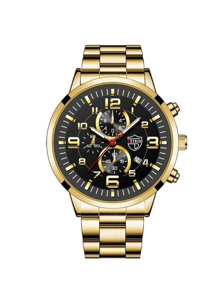 ديروس ساعة يد كوارتز للرجال، إطار ذات مقياس رقمي طابع أنيق وعملي في التصميم - Image 1