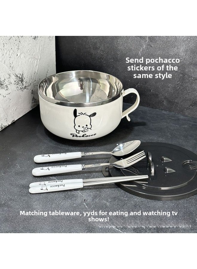 Patchagou Stainless Steel Instant Noodle Bowl With Lid Bowl Dormitory Student Instant Noodle Artifact Rice Bowl Instant Noodle Bowl Lunch Box Tableware-Specifications:Three Dogs-1000ml  - Image 3
