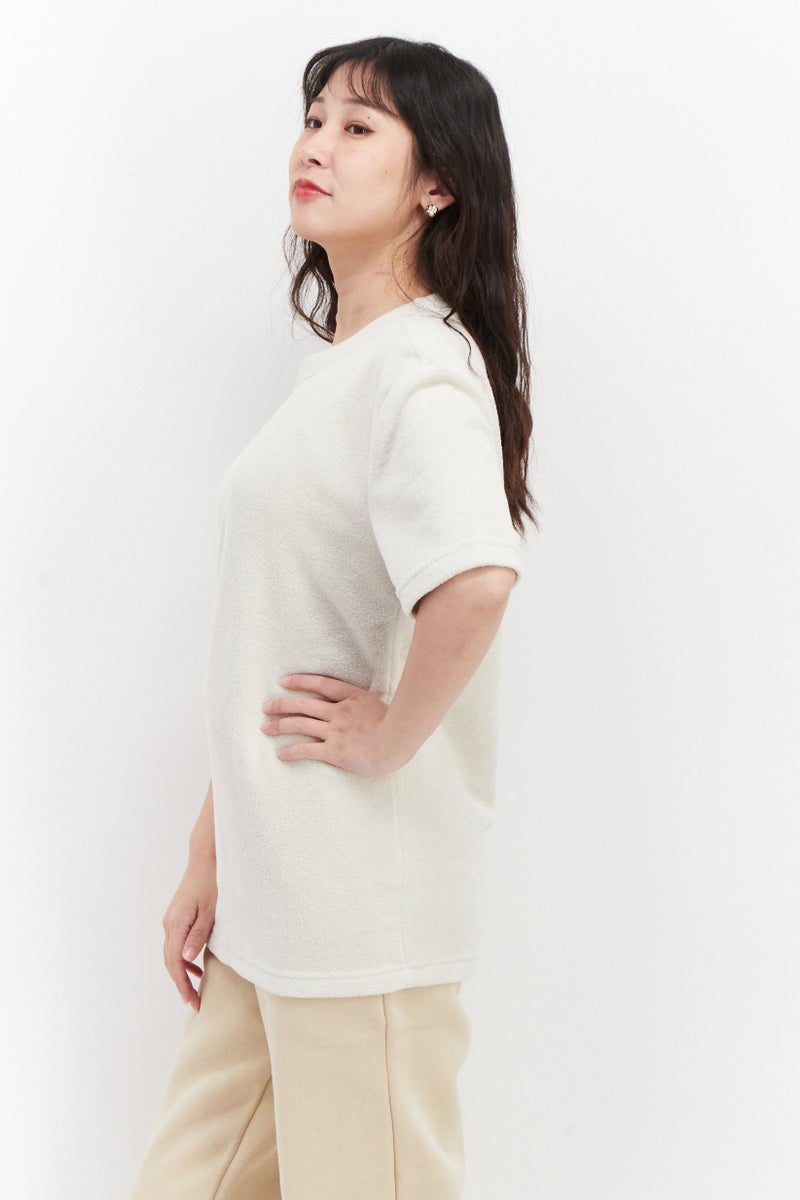 Reebok Women Sportswear Fit Short Sleeve Training T-shirt, Beige - Image 4