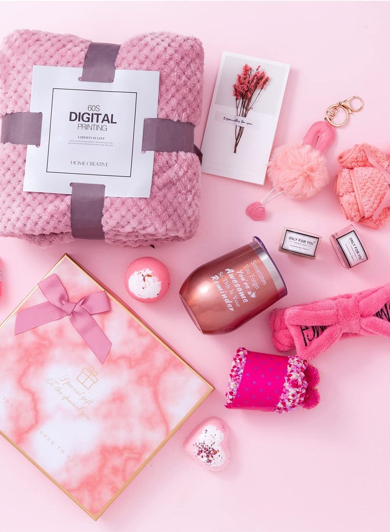 Thoraya Multi-Occasion Birthday Gifts for Women,Unique Gifts Basket Ideas Pink Gifts Box for Her Relaxing Gift Set Self Care Gifts Birthday Presents Female Friendship Gifts for Best Friend Bestie Girlfriend Mom Wife Sister  (Ramadan/Anniversary Gift) - Image 3