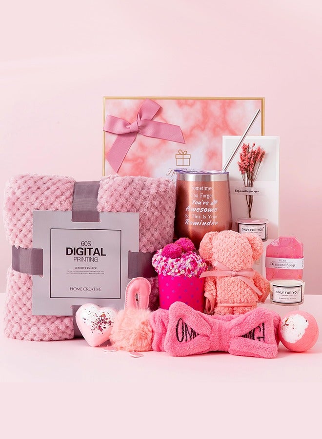 Thoraya Multi-Occasion Birthday Gifts for Women,Unique Gifts Basket Ideas Pink Gifts Box for Her Relaxing Gift Set Self Care Gifts Birthday Presents Female Friendship Gifts for Best Friend Bestie Girlfriend Mom Wife Sister  (Ramadan/Anniversary Gift) - Image 2
