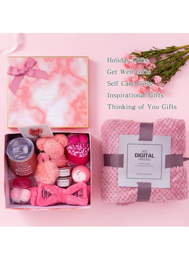 Thoraya Multi-Occasion Birthday Gifts for Women,Unique Gifts Basket Ideas Pink Gifts Box for Her Relaxing Gift Set Self Care Gifts Birthday Presents Female Friendship Gifts for Best Friend Bestie Girlfriend Mom Wife Sister  (Ramadan/Anniversary Gift) - Image 5