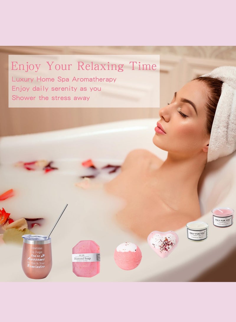 ثريا هدية عيد ميلاد المرأة ، هدية فريدة من نوعها سلة الإبداعية الوردي هدية مربع لها الاسترخاء هدية مجموعة الرعاية الذاتية هدية عيد ميلاد المرأة هدية الصداقة أفضل صديق أفضل صديقة أمي زوجة أخت - Image 5