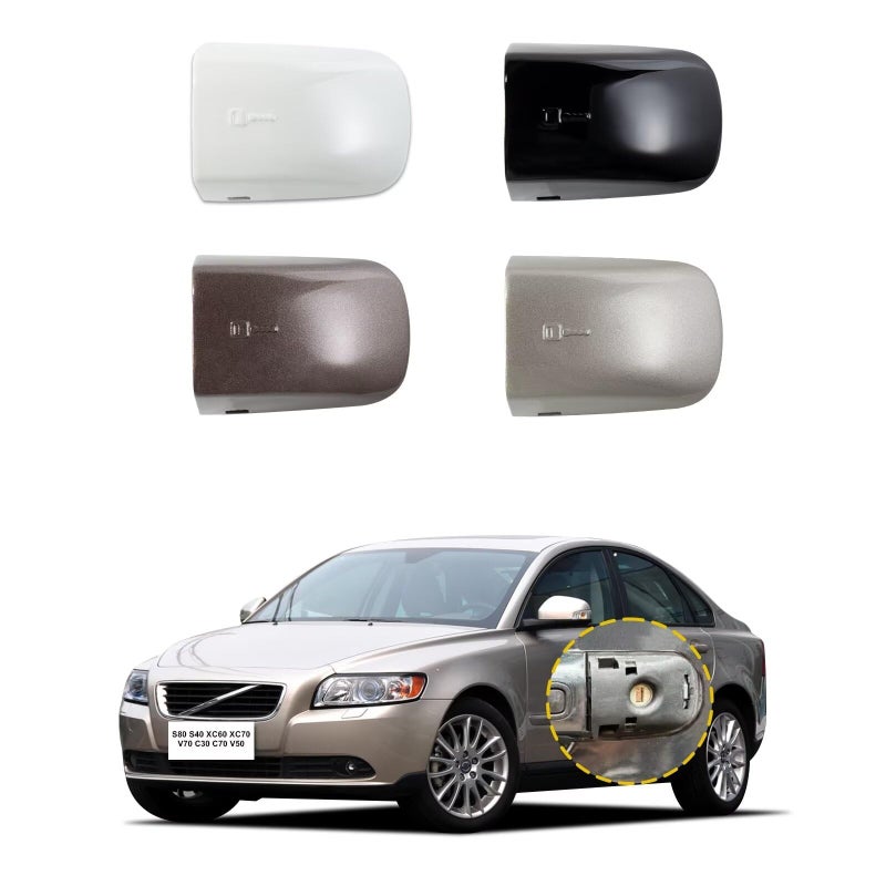 Goholy Car Door Handle Cover Cap Compatible with Volvo 0716 S800410 S400917 XC600816 XC700815 V701013 C300613C700512 V50 39998270 Door Key Cover Handle Accessories Lock Cap Black - Image 2