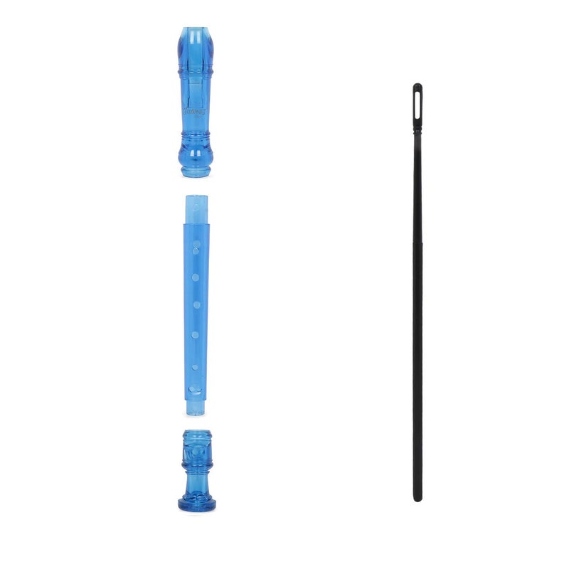 Juarez JRF100BL Claró Descant German Style 8 Holes Soprano Recorder Flute with Cleaning Rod Suitable for School Ensembles | Home Practice | Music Classes | Gift, Blue with Cleaning Rod & Case - Image 2
