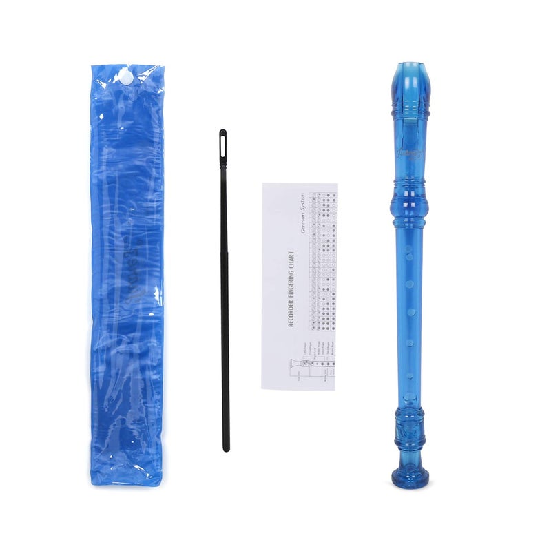 Juarez JRF100BL Claró Descant German Style 8 Holes Soprano Recorder Flute with Cleaning Rod Suitable for School Ensembles | Home Practice | Music Classes | Gift, Blue with Cleaning Rod & Case - Image 3