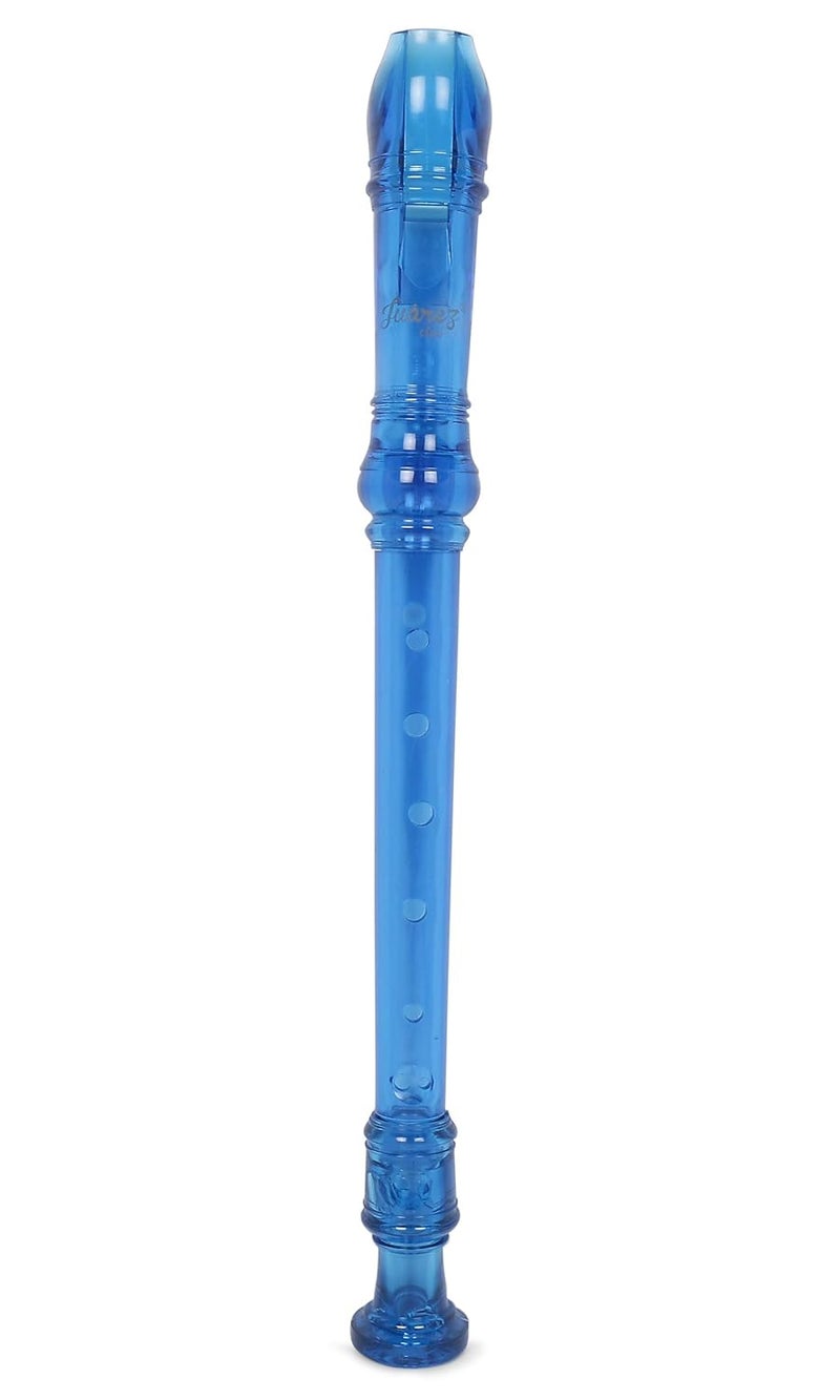 Juarez JRF100BL Claró Descant German Style 8 Holes Soprano Recorder Flute with Cleaning Rod Suitable for School Ensembles | Home Practice | Music Classes | Gift, Blue with Cleaning Rod & Case - Image 1