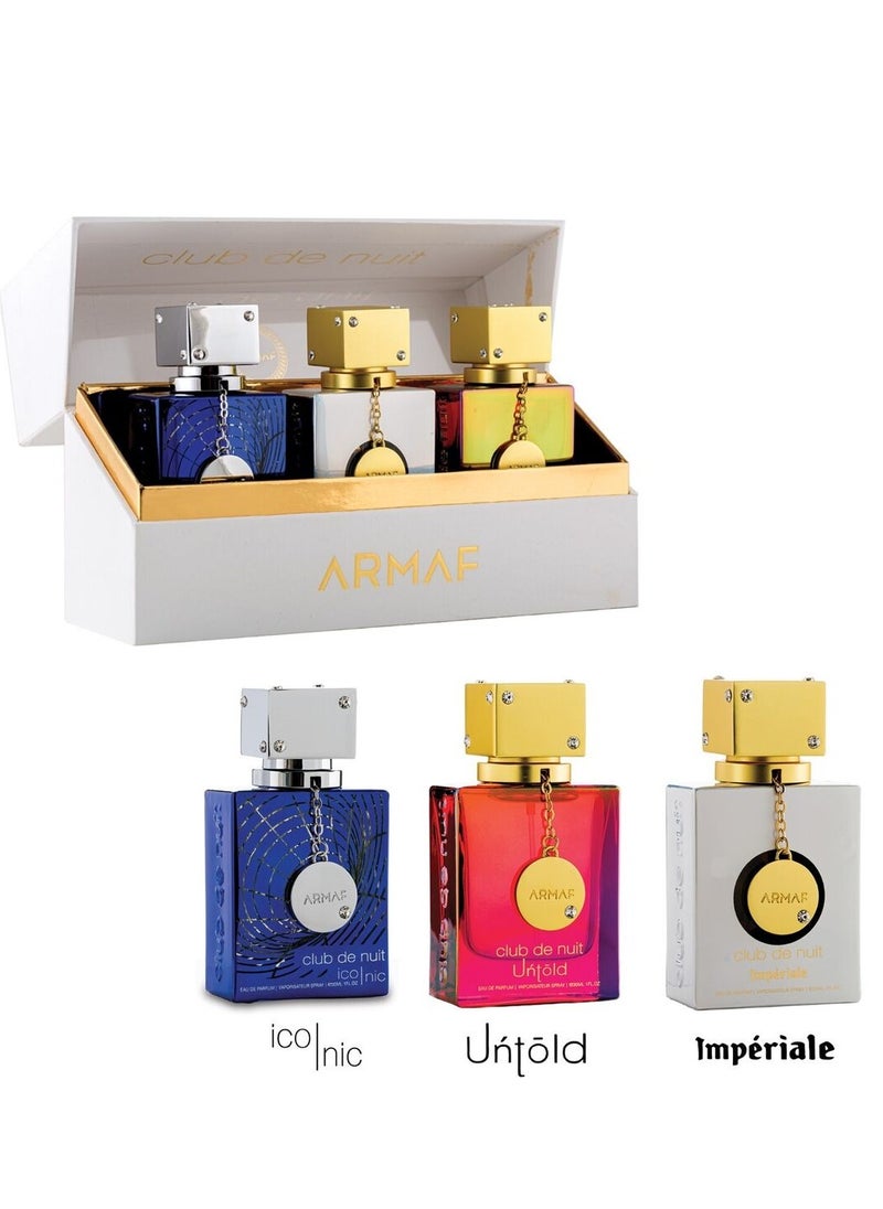 Armaf Club De Nuit Parfum A Collector’s Pride (Iconic + Imperiale + Untold) EDP 3*30ml 