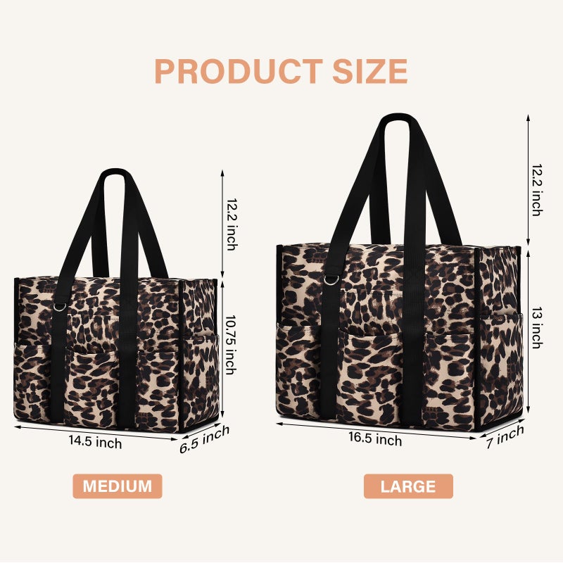 Becokan Large Tote Bag for Women Waterproof with 12 Pockets Top Zipper Closure Utility Teacher Nurse Bags for Work School - Image 5