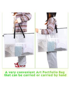 Saintrygo 5 Pcs Art Portfolio Bag 19 x 25 Inches Posters Organizer with Zipper and Handle Art Supply Bag and 5 Pcs A4 Pencil Bags 9 x 13 Inches Art Supplies Storage Bag for Large Posters Artwork Bulletin Board  - Image 5