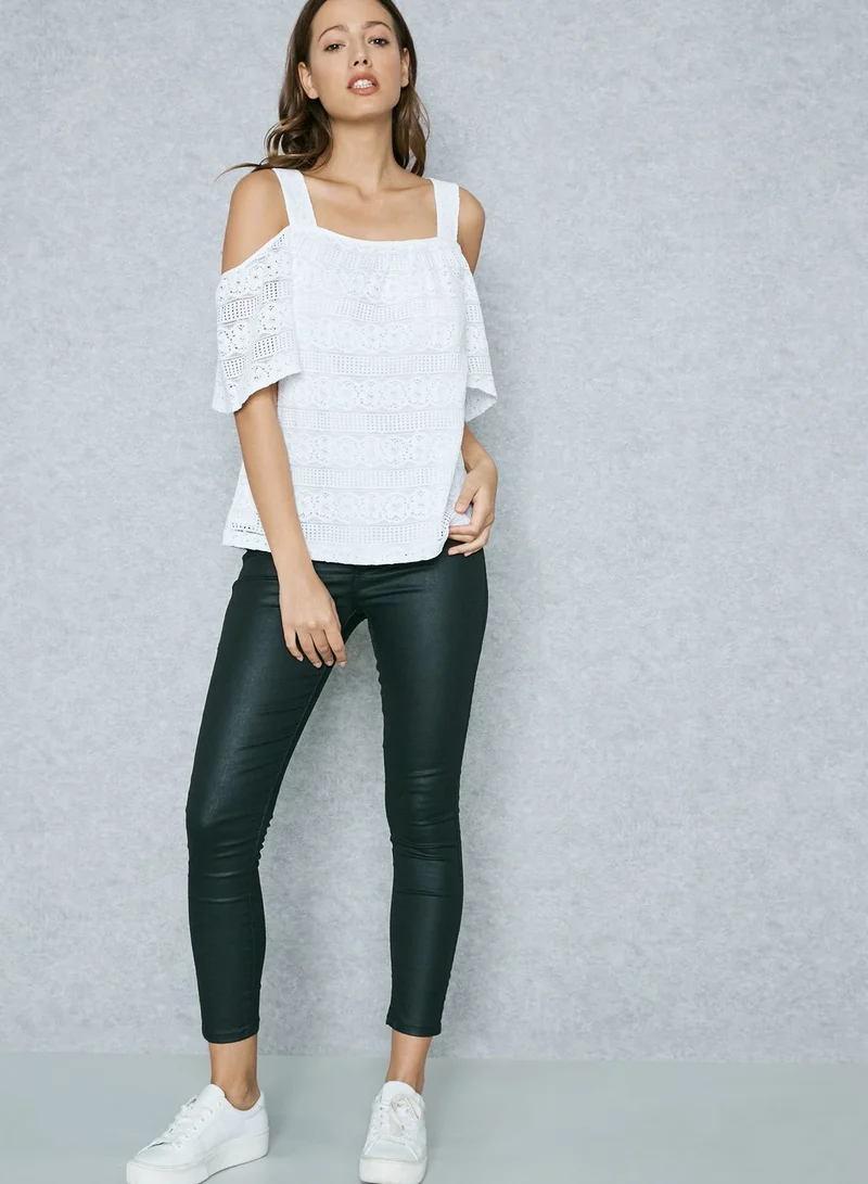 DOROTHY PERKINS Lace Cold Shoulder Top