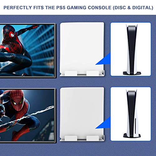 NexiGo Compatible for PS5 Accessories Wall Mount for Playstation 5 (Disc and Digital), Stable Metal Wall Hanging Stand for PS5 Console Wall Mounting Stand/Holder/Rack (White) - Image 3