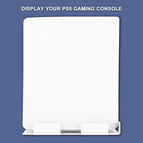 NexiGo Compatible for PS5 Accessories Wall Mount for Playstation 5 (Disc and Digital), Stable Metal Wall Hanging Stand for PS5 Console Wall Mounting Stand/Holder/Rack (White) - Image 2