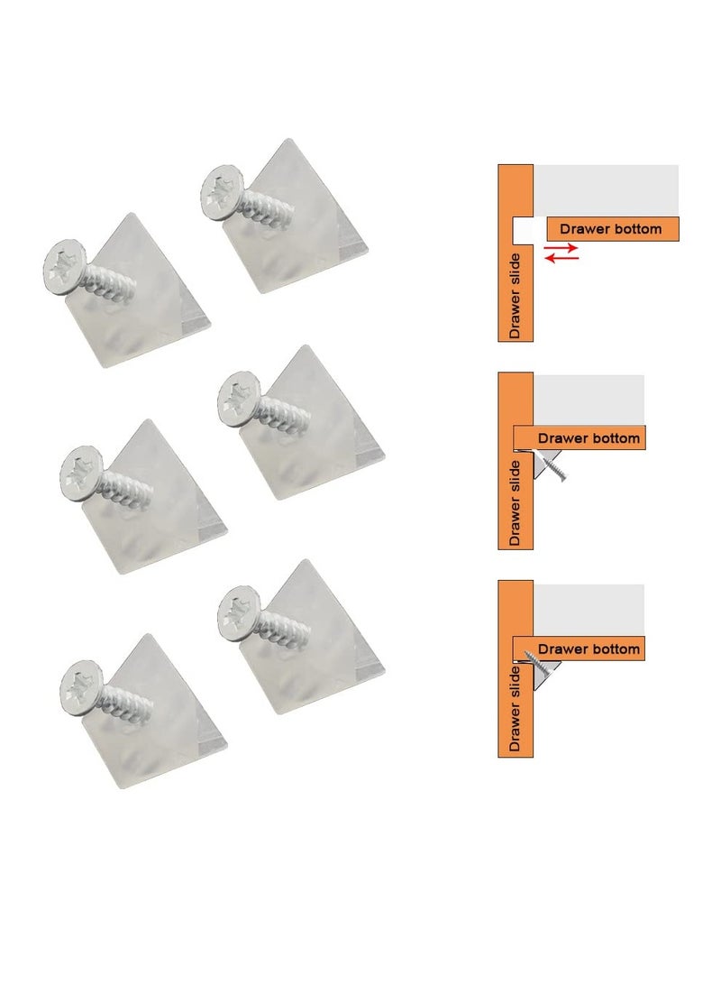 SYOSI 500 Packs Drawer Wedges Bracket, Pallet Drawer Bottom Support Brackets Drawer Wedges Sagging Drawer Bottom Support Brackets for Home Repair 45° Angle Code - Image 2