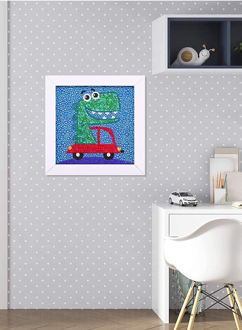 كاست ويف أطقم طلاء ألماس خماسية الأبعاد للأطفال بإطار خشبي من الماس الفنون والحرف اليدوية للأطفال ملصقات أحجار الفسيفساء حسب عدد مجموعات دهان حجر الراين مجموعة مستلزمات الحرف اليدوية هدية تطريز - Image 2