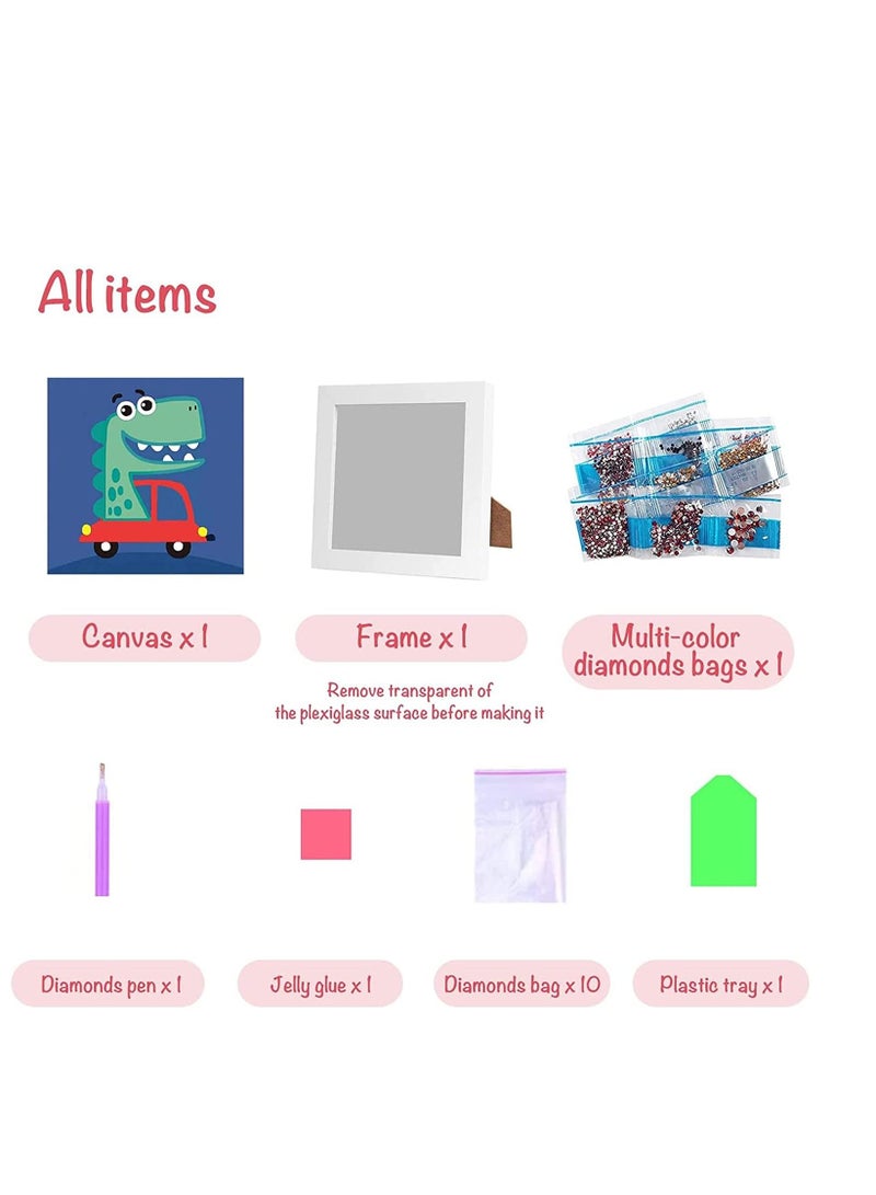 كاست ويف أطقم طلاء ألماس خماسية الأبعاد للأطفال بإطار خشبي من الماس الفنون والحرف اليدوية للأطفال ملصقات أحجار الفسيفساء حسب عدد مجموعات دهان حجر الراين مجموعة مستلزمات الحرف اليدوية هدية تطريز - Image 5