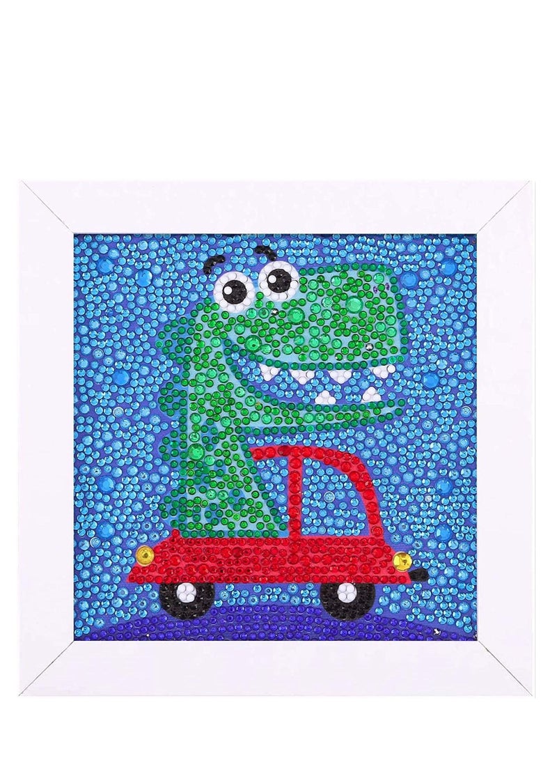 كاست ويف أطقم طلاء ألماس خماسية الأبعاد للأطفال بإطار خشبي من الماس الفنون والحرف اليدوية للأطفال ملصقات أحجار الفسيفساء حسب عدد مجموعات دهان حجر الراين مجموعة مستلزمات الحرف اليدوية هدية تطريز - Image 1