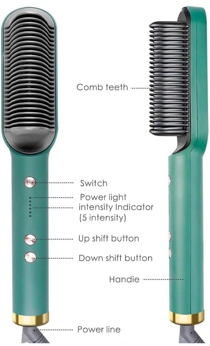 PRITAMA Hair Straightener Comb for Women Men Hair Styler Hair Straightening Iron Straightener Machine BrushPTC Heating Electric Straightener with 5 Temperature Multicolor - Image 2