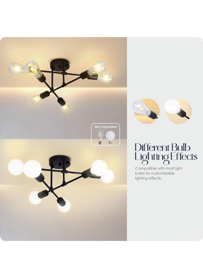 AFN Modern Multi Arm Ceiling Light Fixture with Adjustable Arms, Contemporary Indoor Ceiling Lamp for Living Room Bedroom Dining Area, Energy Efficient Decorative Lighting for Home and Office - Image 3