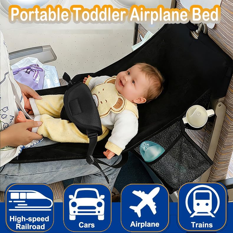VANDOULUM Baby Airplane Bed, Travel Essentials for Flying, Toddler Airplane Seat Extender, Plane Portable High Chair Harness Seat for Little Baby (16 * 28inch) - Image 4