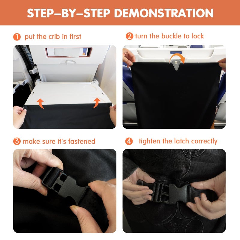 VANDOULUM Baby Airplane Bed, Travel Essentials for Flying, Toddler Airplane Seat Extender, Plane Portable High Chair Harness Seat for Little Baby (16 * 28inch) - Image 3