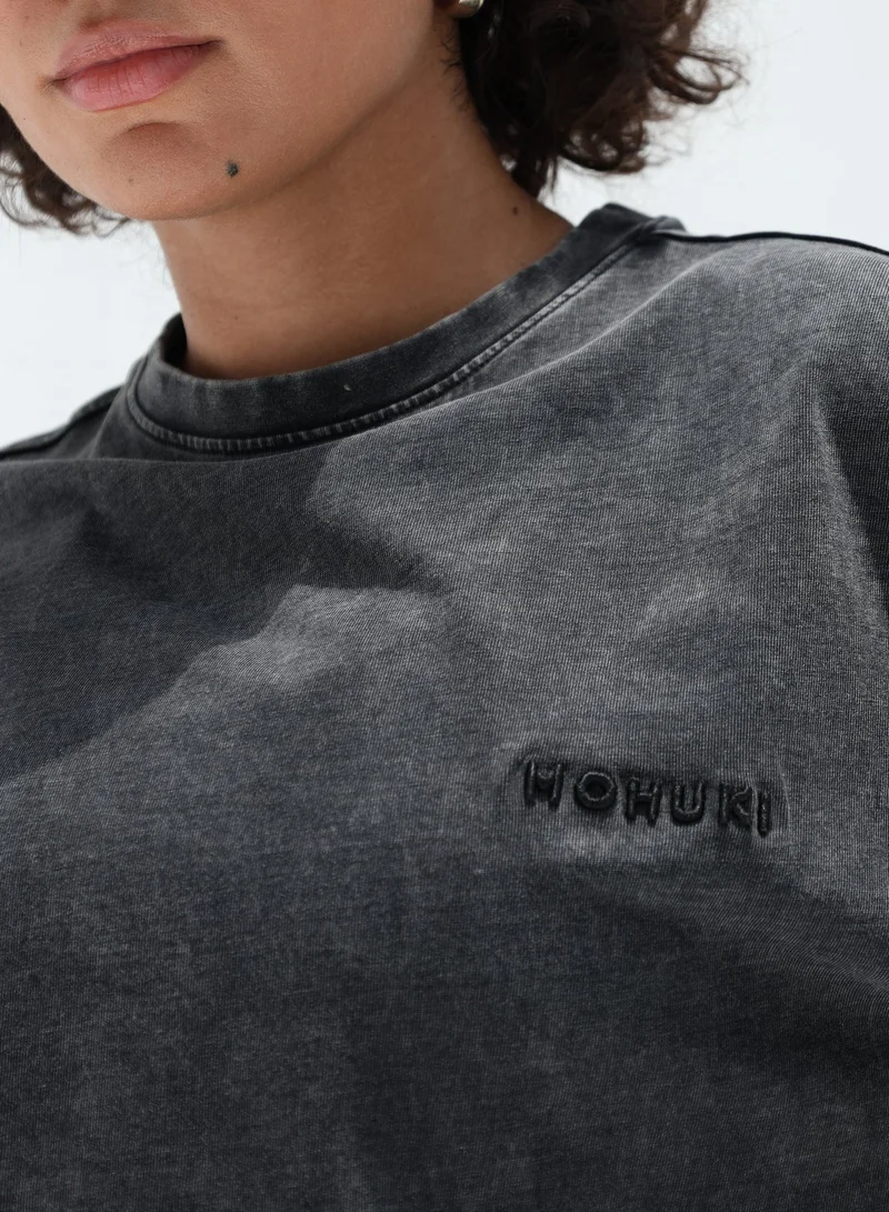 Mohuki Black Oversized Wash Tee for Women | Best Price UAE