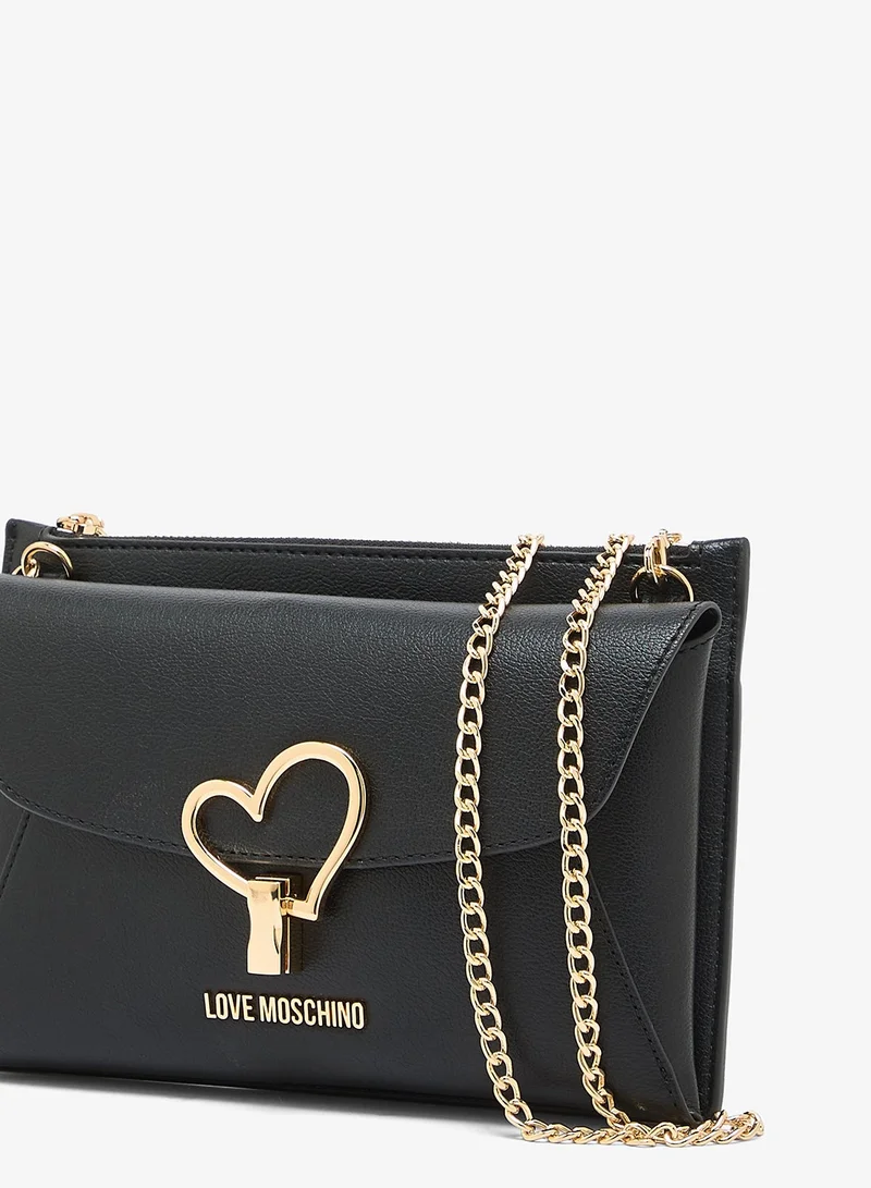 Love Moschino  Heart Turnlock PU Crossbody Bag for Women | Best Price UAE