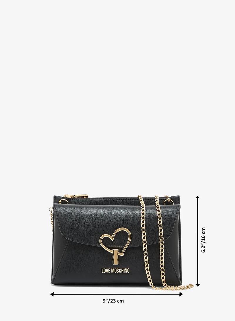 Love Moschino  Heart Turnlock PU Crossbody Bag for Women | Best Price UAE