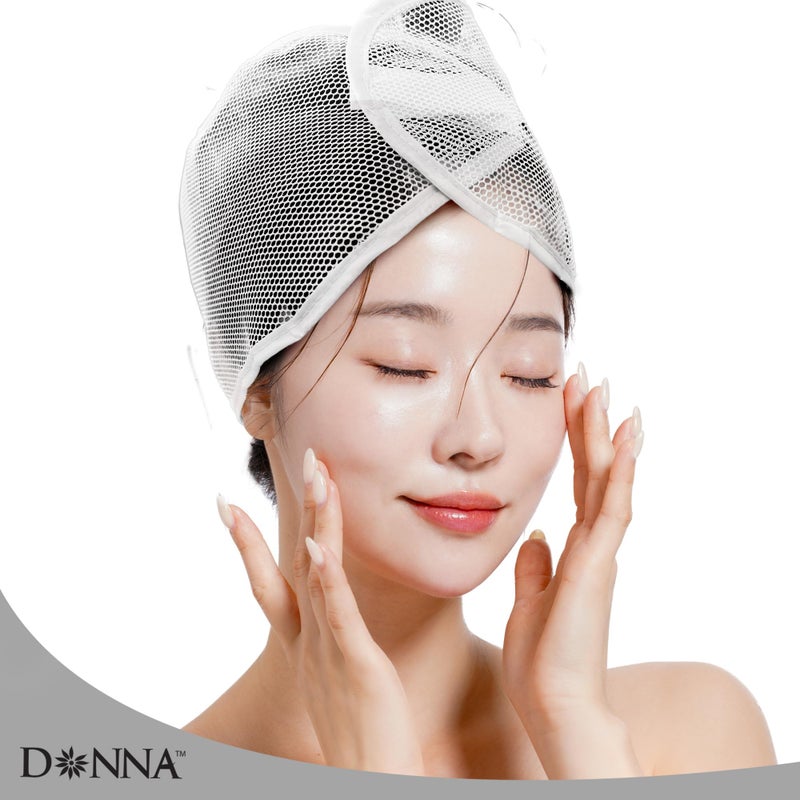 DONNA Argan Mesh Wrap Black Color 1PC - Face Wash Headbands for Women and Make up, Shower Cap - Image 3