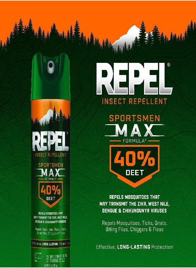 repel - Repel Insect Repellent Sportsmen Max Formula 40% DEET 6.5 Ounces, Aerosol, 6 Pack - Image 1