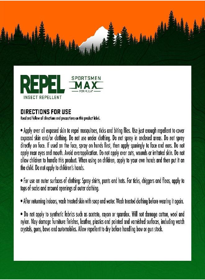 repel - Repel Insect Repellent Sportsmen Max Formula 40% DEET 6.5 Ounces, Aerosol, 6 Pack - Image 1