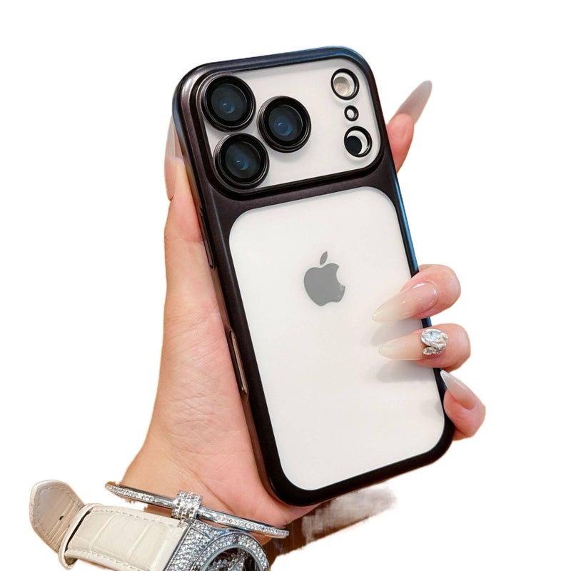 غطاء واقي بPC لـ iPhone 17 / 17 Air / 17 Pro / 17 Pro Max مع حماية من السقوط وتغطية كاملة مع مقاوم للصدمات مع ملمس ناعم مع ملمس غير لامع باللون أسود باللون الأسود - Image 1