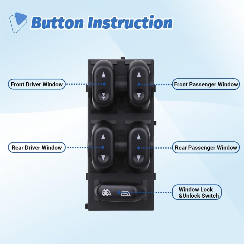 AiYiGu Power Window Control Switch Master Door Button Compatible with 2003-2008 Ford Crown Victoria/F150/Expedition, 06-08 Lincoln Mark LT, 03-08 Mercury Grand Marquis/Marauder Replace OEM 5L1Z14529AA - Image 3